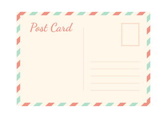 Postal card isolated on white background. Vector stock illustration
