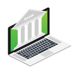 Web concept for online banking. Modern banner for internet banking. Vector stock illustration.