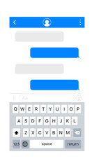 Chat Interface Application with Dialogue window. Clean Mobile UI Design Concept. Sms Messenger. Vector stock illustration.
