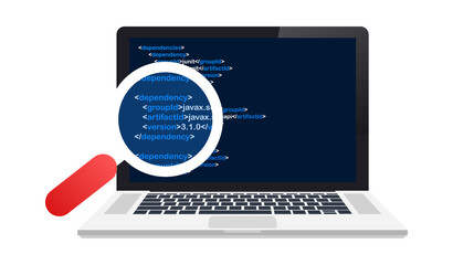 Software testing. Software development workflow process coding testing analysis concept. Vector stock illustration.