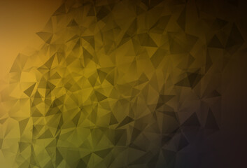 Dark Green, Yellow vector abstract polygonal pattern.