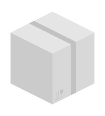 Flat carton box. Delivery and packaging. Transportation, shipping. Vector stock illustration.