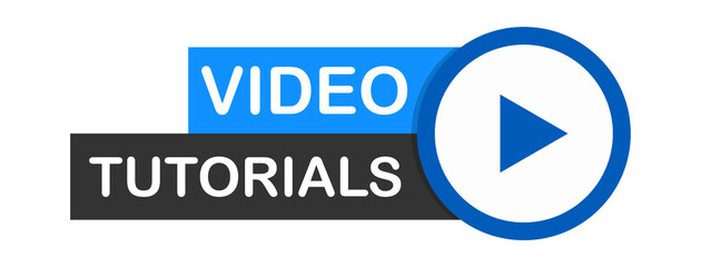 Fototapeta premium Video tutorials Button, icon, emblem, label. Vector stock illustration