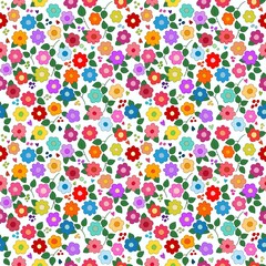 Cute seamless pattern in small flower.Small colorful flowers.