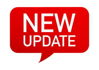 Red vector bubble banner new update. Vector stock illustration.