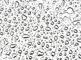 Background composed of a drops of water on a white background.