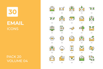 E-mail icons collection. Set contains such Icons as e-mail, e-mail send, e-mail delete, and more