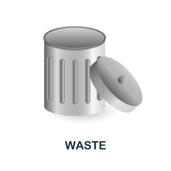Waste icon. 3d illustration from climate change collection. Creative Waste 3d icon for web design, templates, infographics and more