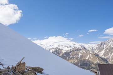 Mount Elbrus from the lift to Mount Cheget, Caucasus Range