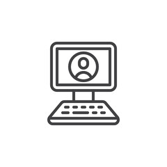 Online education line icon