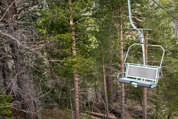 View from Mount Cheget to an empty cable car