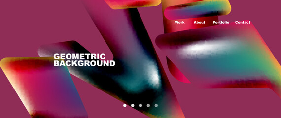 Colorful geometric background landing page. Vector illustration for wallpaper, banner, background, leaflet, catalog, cover, flyer