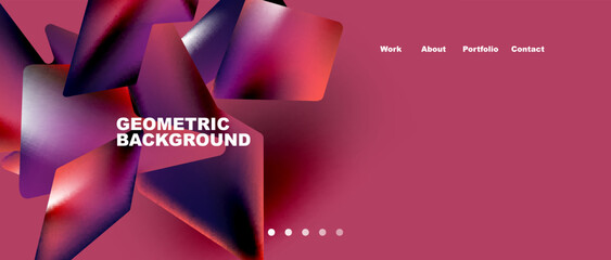 Abstract geometric landing page. Creative background for wallpaper, banner, background or web