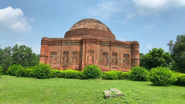 Timelapse view of Lotan Masjid or Lattan Mosque, a 15th century monument of historical importance in Malda. Gour, Malda, India.