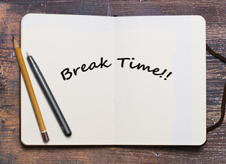 Study concept with white notebook