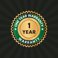 1 year warranty badge label