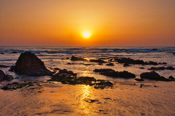 Sunset at Praia de Almograve, Rota Vicentina, Portugal