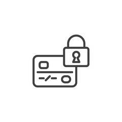 Secure payment line icon