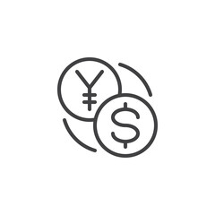 Currency exchange line icon