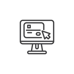 Online payment line icon