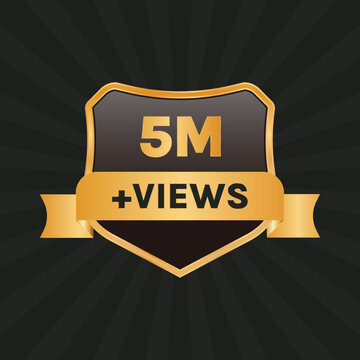 Youtube 5 Million Views Or 5m Views Banner Vector
