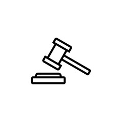 Gavel icon vector for web and mobile app. judge gavel sign and symbol. law icon. auction hammer