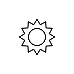 Sun icon for web and mobile app. Brightness sign and symbol.