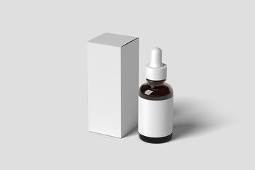 Blank box and dropper bottle mockups