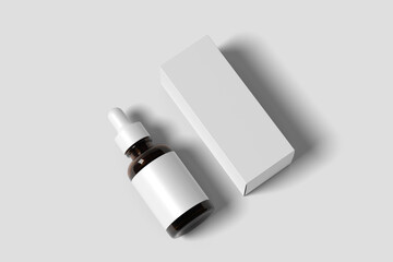 Blank box and dropper bottle mockups