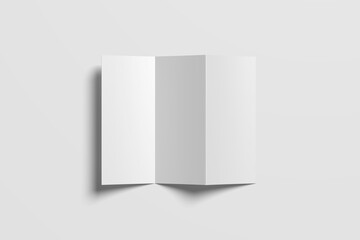 Blank z fold brochure mockup