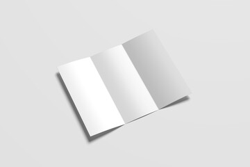 Blank trifold brochure mockup
