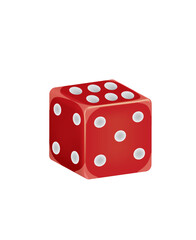 Red dice isolated. vector illustration
