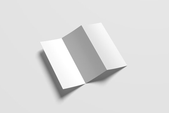 Blank z-fold paper on white background