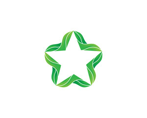Star Leaf Logo Concept icon sign symbol Design Element. Herbal, Natural Products, Cosmetics, Ecology, health Care, spa, yoga Logotype. Vector illustration template
