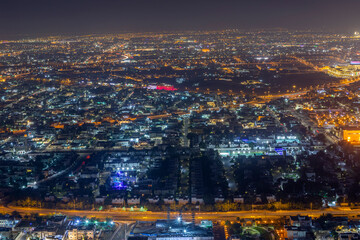 Aeral View of Doha City after sunset