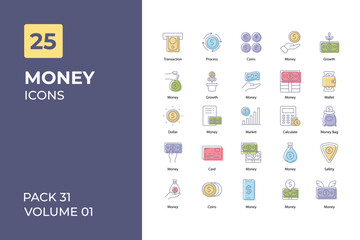 Money icons collection. Set contains such Icons as dollar, euro, Pakistan rupee, and more