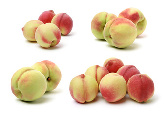 ripe peach on white background 