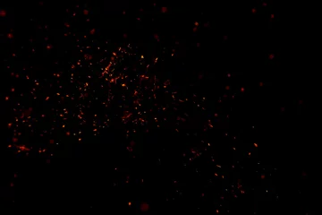 Fototapeten Feuer & Flamme flame fire with sparks on black background  © studybos