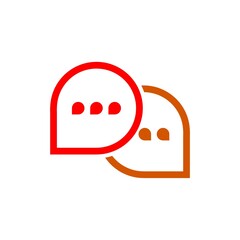 Discussion speech bubbles icon. Online chatting icon isolated on white background