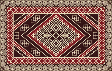 Persian carpet original design, tribal vector texture. Easy to edit and change 3 colors 