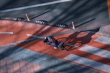 Cyclist The Street Bicycle Mode