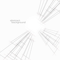 Black rectangular lines outline shapes on white background, design element