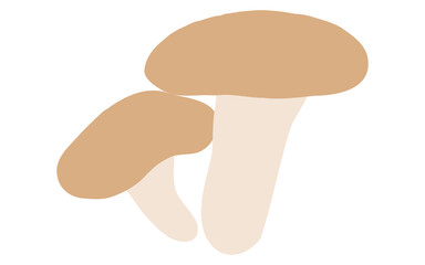 Fototapeta premium 秋の味覚、キノコのシンプルなイラスト シイタケ