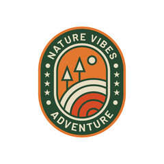 Vintage adventure mountain logo badge