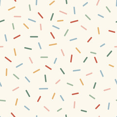 Hippie Groovy Christmas New Year multicoloured confetti vector seamless pattern. Retro colours festive season party background. Holiday celebration surface design. 