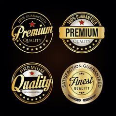 Premium quality retro vintage black and white badge  