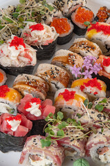 sushi  set on a plate 