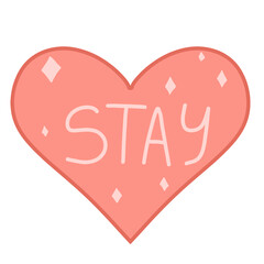 Hand drawn heart. Flat style.Isolated clipart.