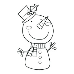 Cute snowman, winter clipart
