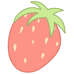 Obraz premium Hand drawn strawberries. Flat style.Isolated berry clipart